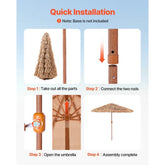 Tiki Umbrella Thatched Patio Umbrella 9 ft Outdoor Beach and Poolside Umbrella